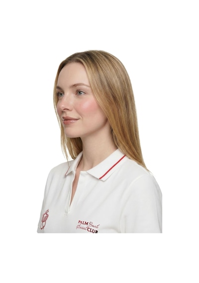 Regular Fit Kadın Polo K.kol Beyaz