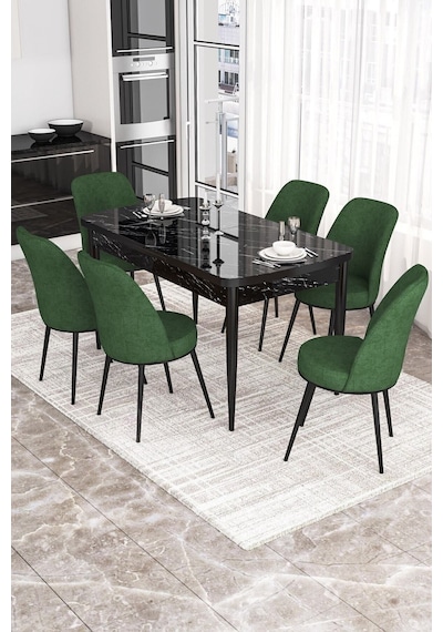 Canisa Concept Kor Serisi 70x114 Açılabilir Mutfak Masası Takımı Siyah Mermer Desen Masa 6 Haki Yeşil Sandalye Masa Siyah Mermer Sandalyeler Haki Canisa Concept Kor Serisi 70x114 Açılabilir Mutfak Masası Takımı Siyah Mermer Desen Masa 6 Haki Yeşil Sandalye Masa Siyah Mermer Sandalyeler Haki