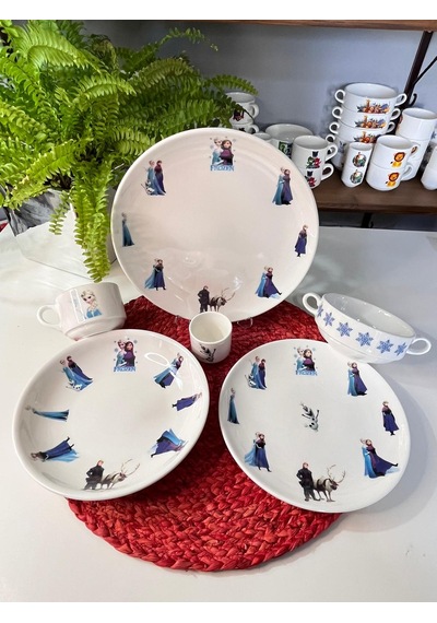 6 Parça Frozen Karlar Ülkesi Çocuk Yemek Takımı Beslenme Seti Çok Renkli