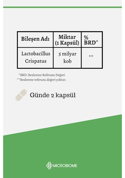 Microbiome Lactobacillus Crispatus 30 Kapsül