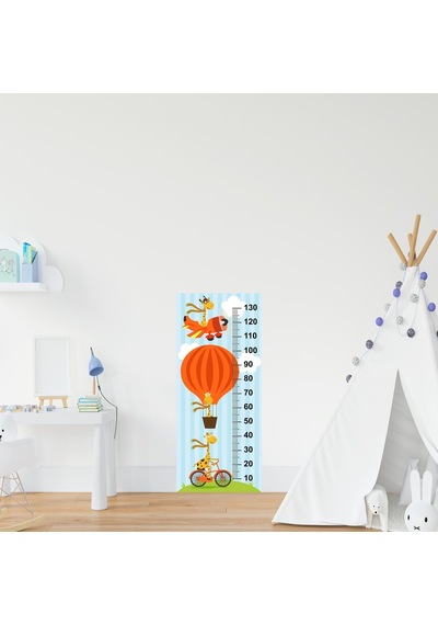 Çocuk Odası Bebek Odası Boy Ölçer Boy Cetveli Sticker Uçan Zürafa