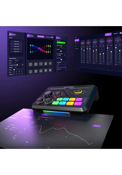 Fifine Ampligame Sc8 Usb Oyuncu Ses Mikseri Beyaz