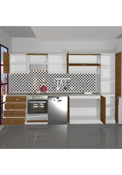Decoraktiv Elite 325yq Ankastre Fırın Modüllü Mdf Hazır Mutfak Dolabı - Tezgah Dahil - Naturel Ceviz Decoraktiv Elite 325yq Ankastre Fırın Modüllü Mdf Hazır Mutfak Dolabı - Tezgah Dahil - Naturel Ceviz