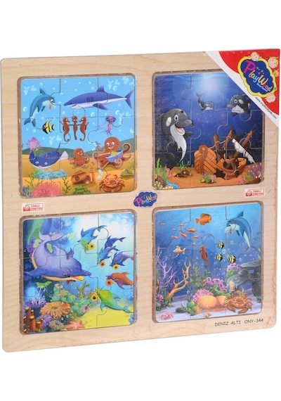 Ony-343-344-345-346 Ahşap Eğitici 4'Lü Puzzle -Onyıl