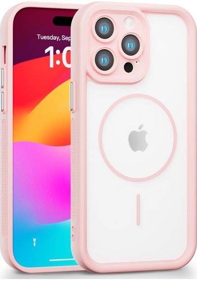 Apple Uyumlu iPhone 14 Pro Max  Kamera Korumalı Magsafe Wireless Şarj Özellikli Mat Silikon Pembe Renkli Silikon Telefon Kılıfı