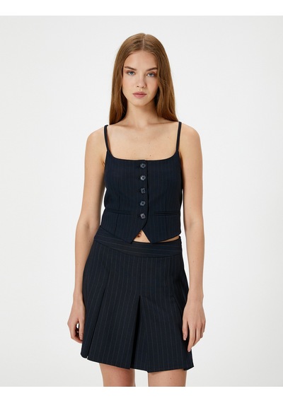 Koton İnce Askılı Yelek Büstiyer Düğmeli Asimetrik Kesim Slim Fit Lacivert Çizgili 4sal30071ıw Lacivert Çizgili Koton İnce Askılı Yelek Büstiyer Düğmeli Asimetrik Kesim Slim Fit Lacivert Çizgili 4sal30071ıw Lacivert Çizgili