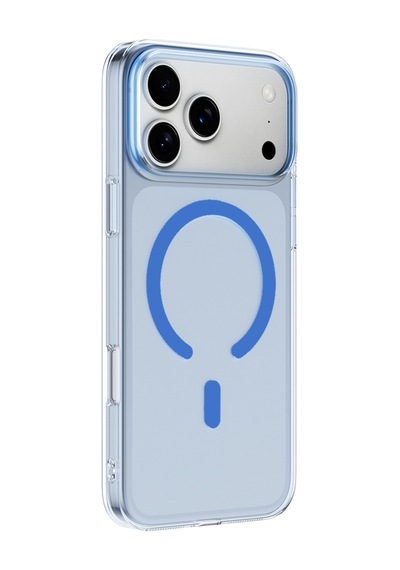 Apple İphone 18 Pro Combo Sert Şeffaf Magsafe Kapak - Açık Mavi