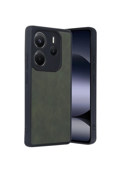 Xiaomi Redmi Note 14 4g Uyumlu Kılıf Aras Deri Kapak - Koyu Yeşil