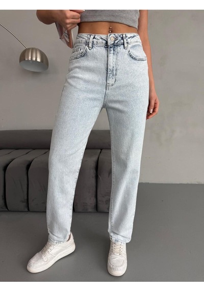 Ara Beden Snow Wash Lycra Mom Jean Mavi+kar Yıkama