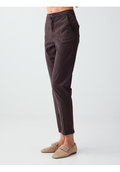 Jimmy Key Acı Kahve Yandan Cepli Yüksek Bel Normal Paça Dokuma Pantolon 6sw185481803 Acı Kahverengi
