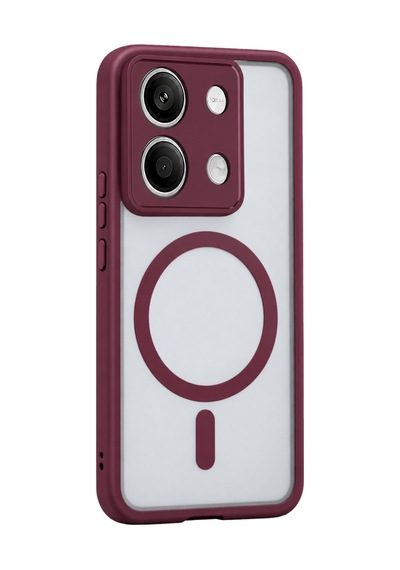 Xiaomi Redmi Note 13 5g Loji Magsafe Kapak - Bordo Çok Renkli