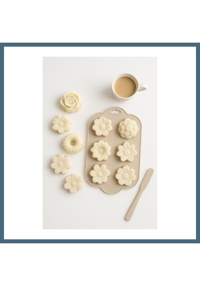 Bezos Silikon Kek Ve Çikolata Kalıbı 6 Lı Krem Renk Pasta Tatlı Muffin Kalıbı Agc