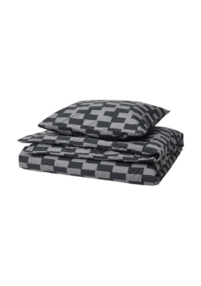 Ikea Blaskata Tek Kişilik Nevresim Takımı 150 X 200 Cm Siyah - Gri