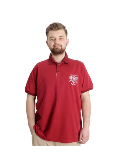 Mode Xl Büyük Beden Erkek T-Shirt Polo Industry 23316 Bordo 001