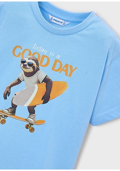 Mayoral Erkek Çocuk Baskılı T-shirt Mavi - 3064