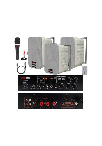 Lastvoice Soft Paket-2 Hoparlör Anfi Mikrofon Mağaza Ses Sistemi