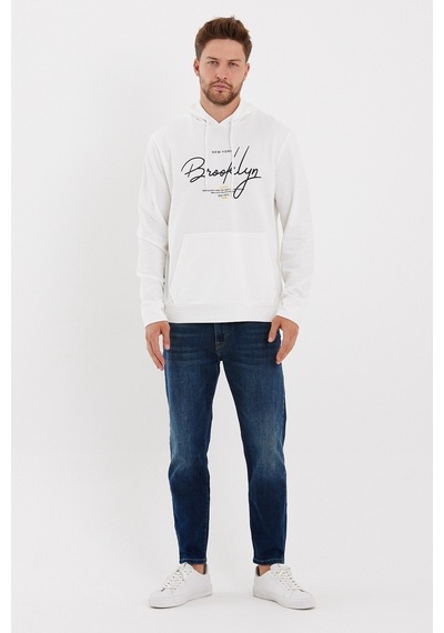 SPR23SW361 Kanguru Çepli El Yazılı Brooklyn Sweat