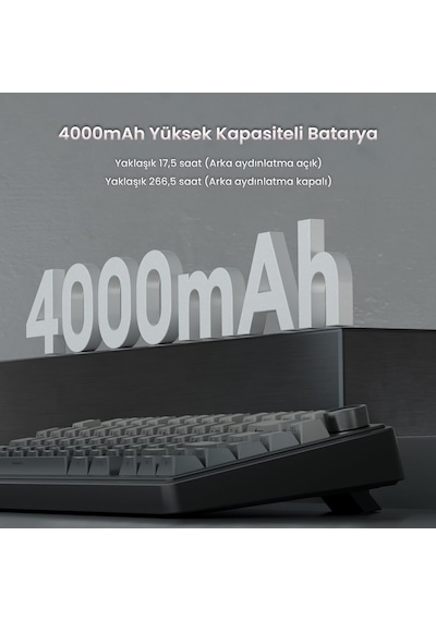 Aula F75 Mekanik Rgb Tkl Reaper Switch Kablosuz Makrolu Hot Swap Klavye Gradyan Gri