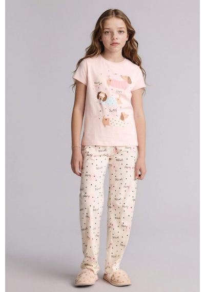 Defacto Regular Fıt 2li Açık Pembe Pijama Takımı Kız Çocuk H0150a826sppn114 Pembe-pn114