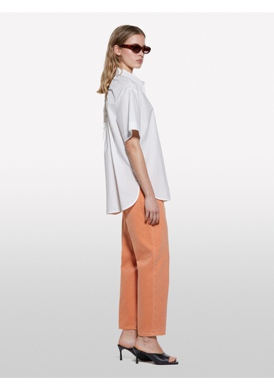 Sisley %100 Pamuk Kısa Kollu Poplin Gömlek Kadın Beyaz Gömlek - 325p52ehlq094 Krem