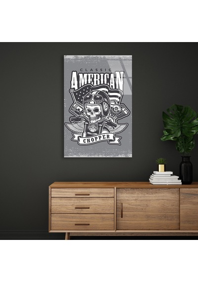 Classic American Chopper Kurukafa - Cam Tablo - Deg0511 35 X 50 Cm