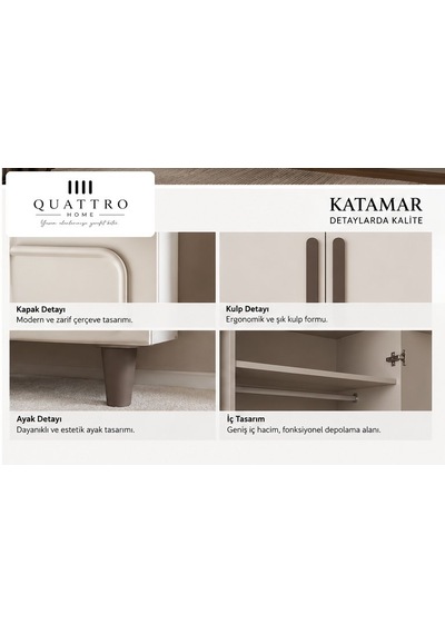 Katamar 2 Kapaklı Dolap Krem