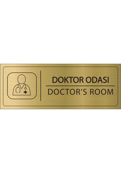 Doktor Odası İsimlik Altın Metal Kapı İsimliği Levhası Yönlendirme Tabelası