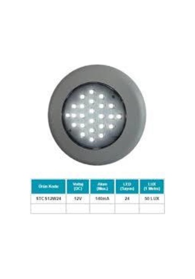 Tavan Lamba 12v 24v Ledli 6500k Beyaz Su Geçirmez 100 Mm Butonsuz 12v-24v Spot