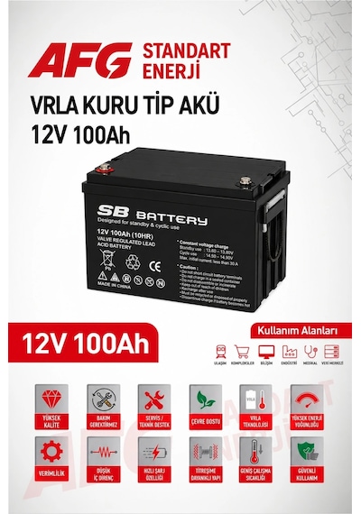 Sb Battery 12v 100 Ah Bakımsız Kuru Akü