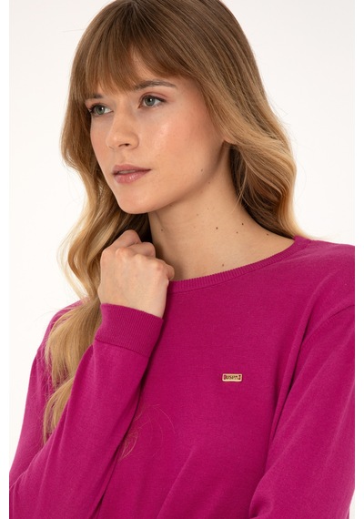 U.S. Polo Assn. Kadın Pembe Bisiklet Yaka Basic Kazak 50313579-VR252 U.S. Polo Assn. Kadın Pembe Bisiklet Yaka Basic Kazak 50313579-VR252