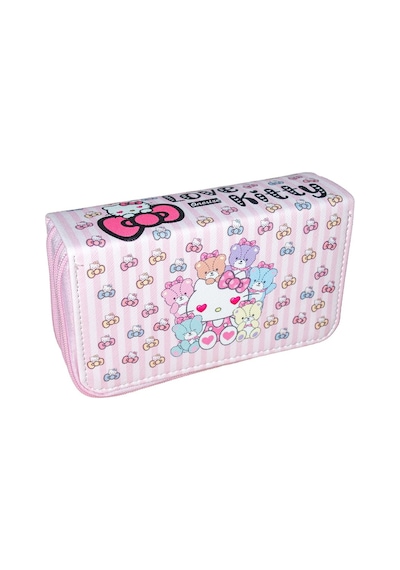 Kalem Kutusu Love Kitty Temalı Kawaii Desen Orginazer Vegan Deri