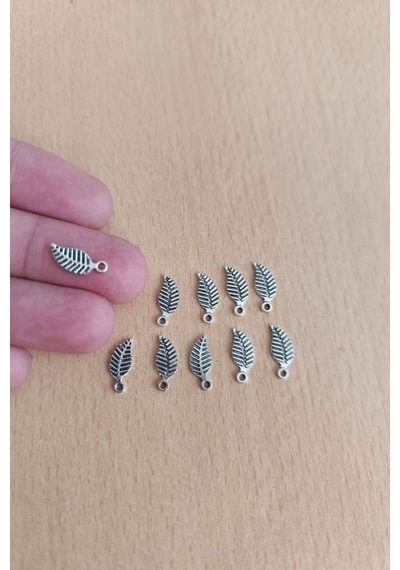 Tesbih Püskül Sallantı Aparatı Yaprak Model Metal Aparat 10 Adet Gri Gri