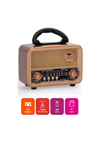 Polosmart Fs103 Nostaljik Radyo Kahverengi