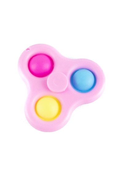 Oyuncak Stres Çarkı Üçlü Stres Baloncuklu Pembe