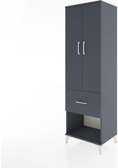 Hyperion Dolap 2 Raflı Tek Çekmeceli Tek Askılı 60x44x195 Ant... Antrasit