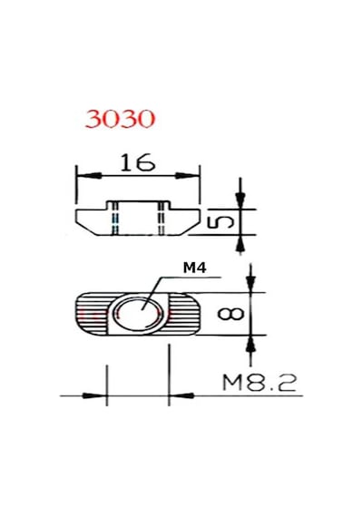 8 Kanal Sigma Profil Somun(M5 Tırtıklı Somun)