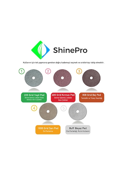 Shinepro™ Beton, Mermer Cila Bakım ve Parlatma Pedi 17 Inç 43 Cm Buff