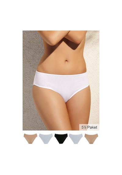 Pierre Cardin Kadın Karışık Renkli Classic Brief 5'li Paket Külo Çok Renkli