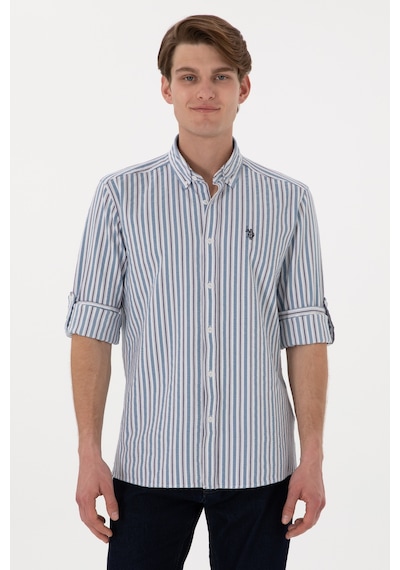 U.s. Polo Assn. Erkek Mavi Gömlek Desenli 50306326-vr036 Mavi