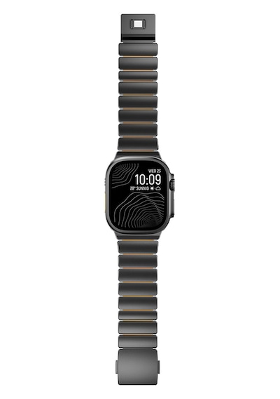 Apple Uyumlu Watch  7 45mm Zore Krd-152 Titanyum Silikon Kordon