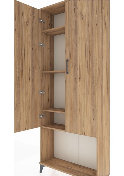 Arges Dolap 4 Raflı 2 Kapaklı 88x30x221 Çam-çam Çam