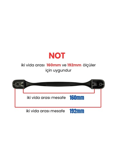 50 Adet Eymen Lüks Siyah Metal Mobilya Kulpu 160mm - 192mm Siyah