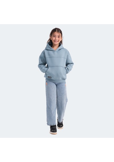Slazenger LENE Çocuk Kapüşonlu Cepli Mavi Sweatshirt