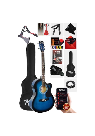Midex Rg-560bl Pack Mavi Elektro Akustik Gitar Full Set Ekolayzerli 40 İnç 4/4 Yetişkin