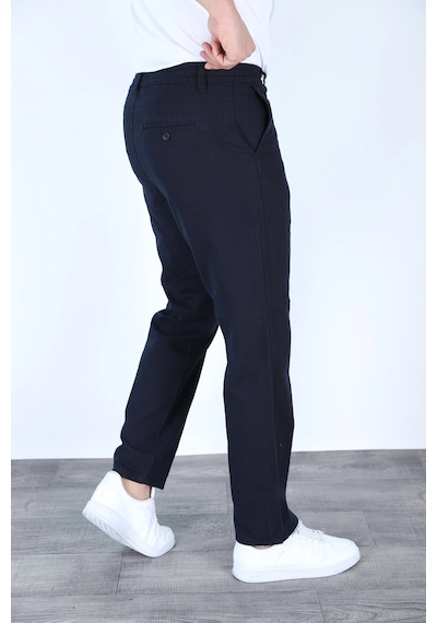 Myrab Denim Yazlık Rahat Kalıp Keten Pantolon Lacivert
