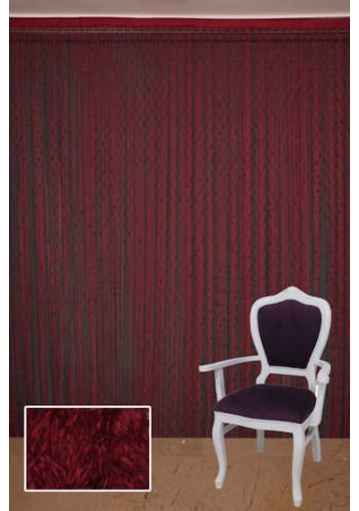 Küçük Puanlı Model Bordo Renk Hazır Ip Perde 300x270 Cm