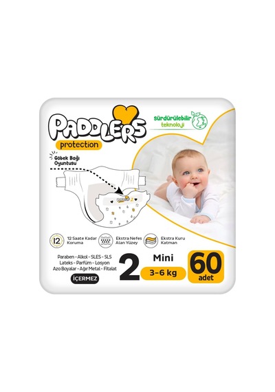 Protection Bebek Bezi 2 Numara Mini 3-6 Kg 60 Adet Jumbo Paket Diğer