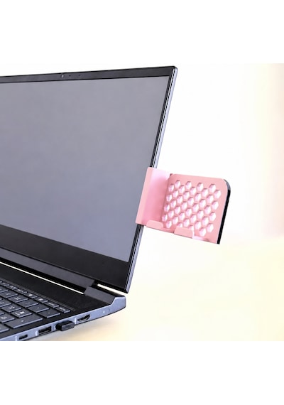 3d Baskı Monitor Telefon Tutucu - Petek Desenli Laptop Kenar Telefon Tutucu-pembe Diğer