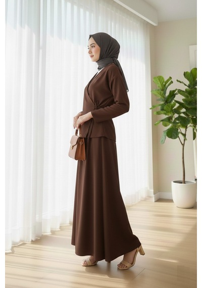Unika Boutique Etekli İkili Takım Kahverengi