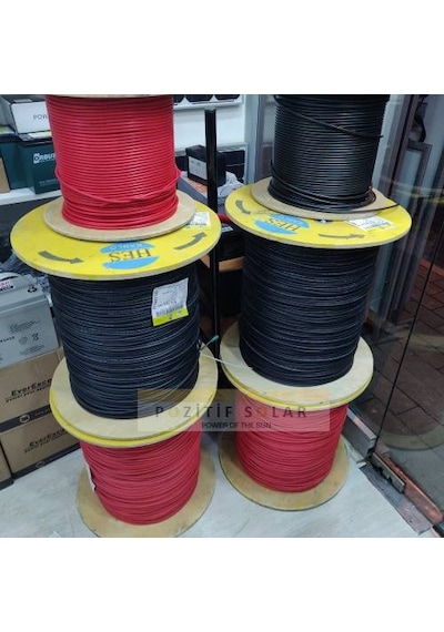 6mm Solar Kablo 5metre Kırmızı 5 M Siyah Toplam 10 M
